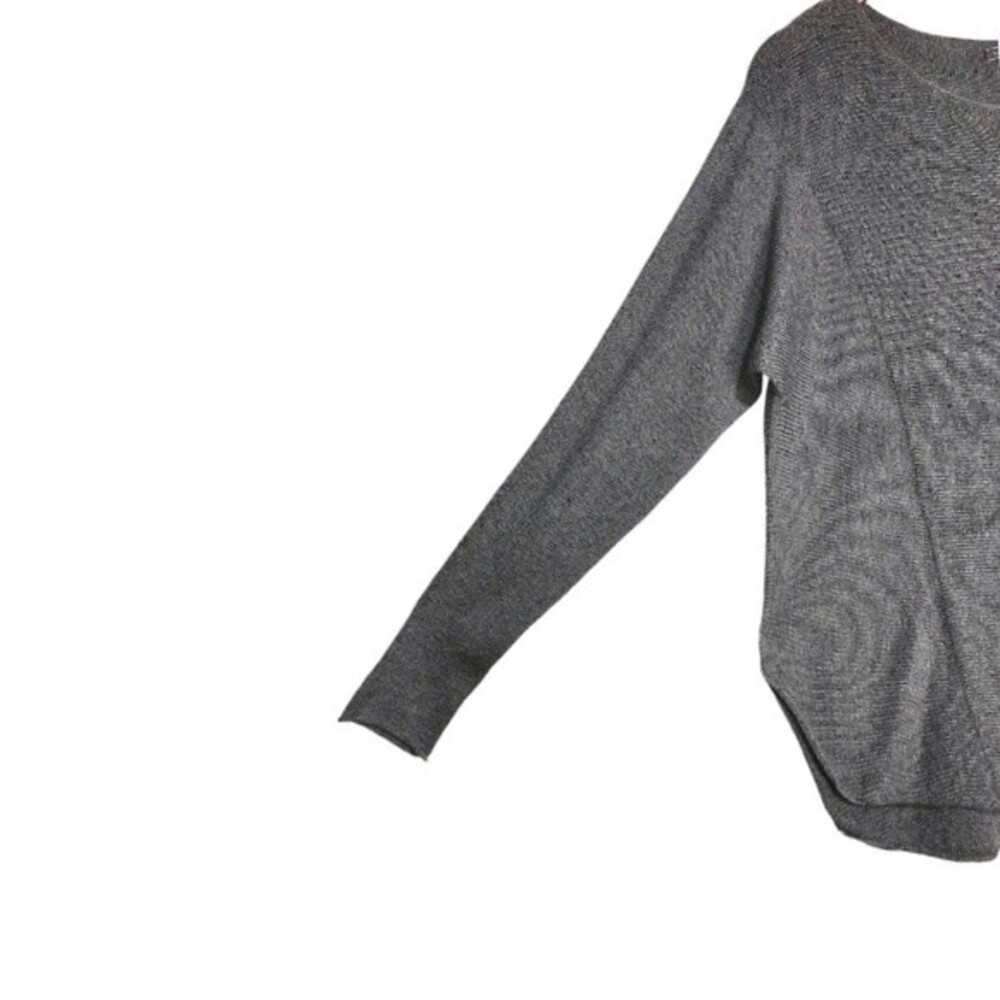 Vince Womens Rack Stitch Wool Cashmere Blend Contrast Rib Knit Gray Sweater Top - Picture 6 of 9
